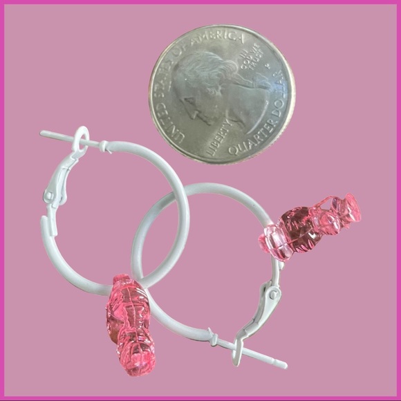 ⚡️BOGO - White and Pink Hello Kitty Hoop Earrings - Picture 4 of 6